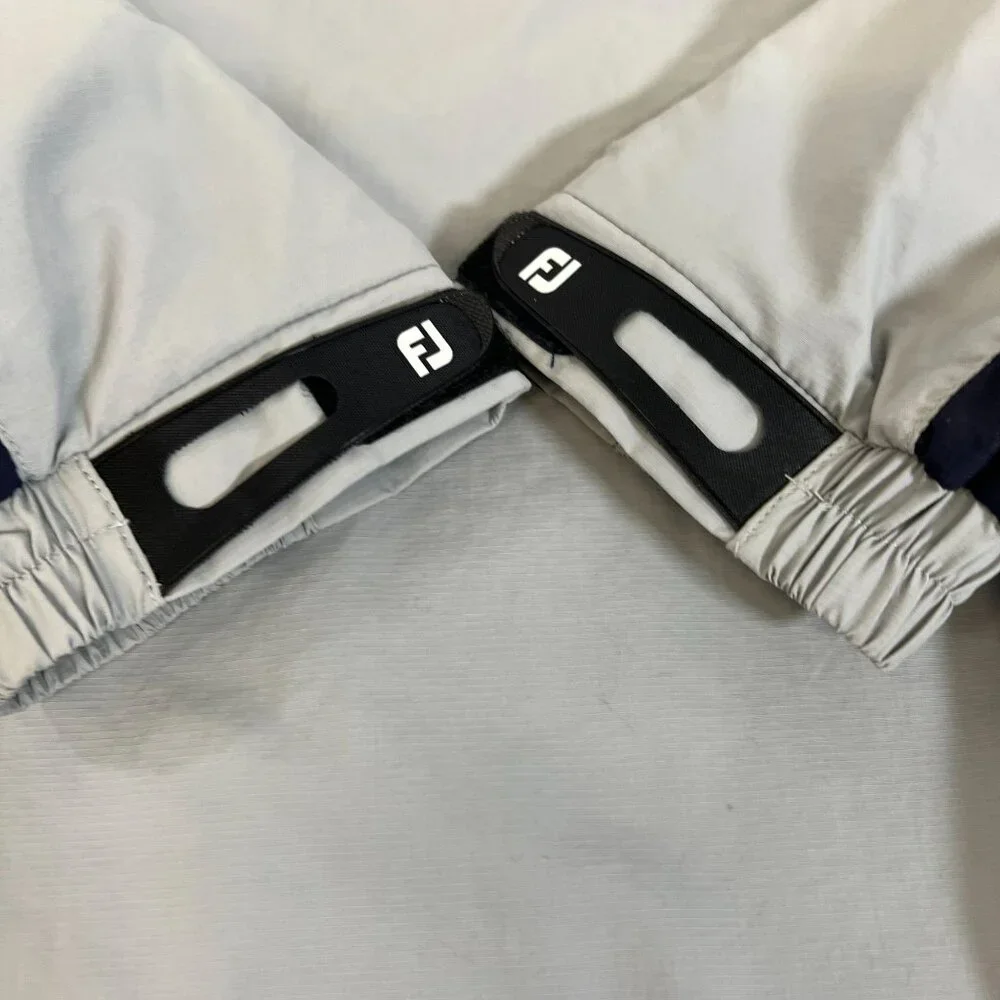 FootJoy Troon Mens Golf Windbreaker Jacket Navy‎ & Gray White Zipper Lightweight